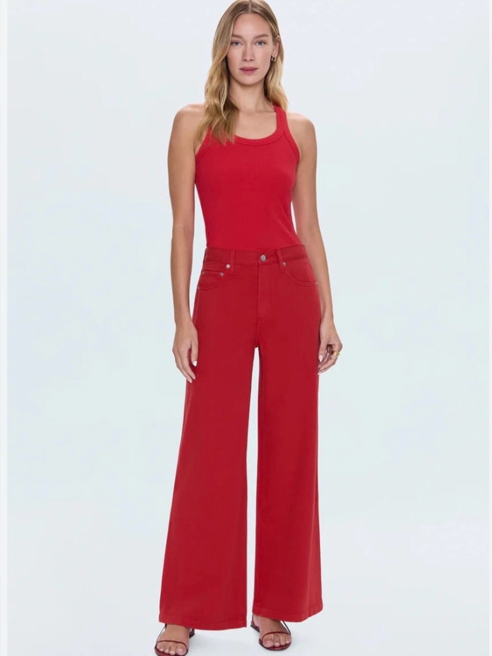 Pistola Jadyn Low Slung Palazzo Pant In Samba Red size 24